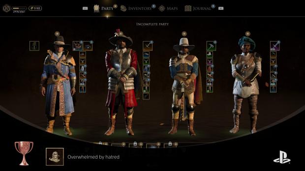 The image shows an image of a party of four.